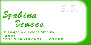 szabina demecs business card